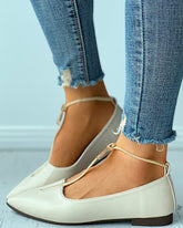 Zipper Design Pointed Toe Casual Shoes Newgew