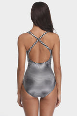 Striped Backless Swimsuit Newgew