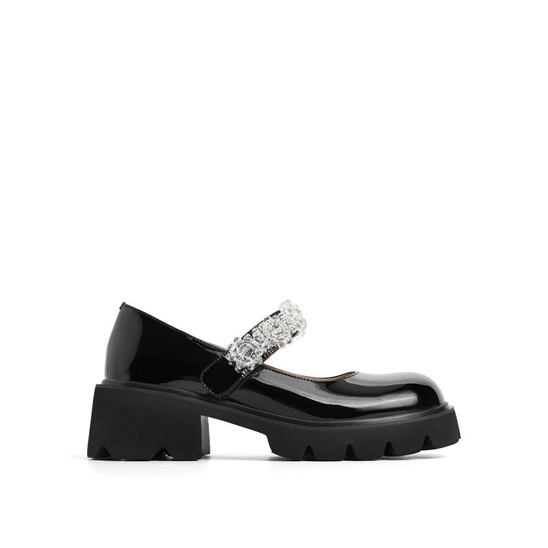 Heeled Crystals Strap Mary Jane Newgew