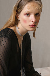 Tassel Crystal Rhinestone Choker Necklace Newgew