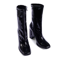 Side Zip Chunky Heeled Classic Boots Newgew