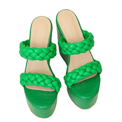 Braided Design Wedge Sandals Newgew