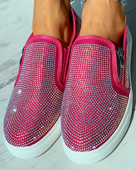 Studded Zipper Design Close Toe Casual Shoes Newgew