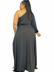 One Shoulder Irregular Hem Maxi Dresses Newgew