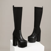 Stretchy Chunky Heels Boots Newgew