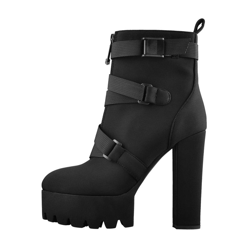 Chunky Thick Heels Ankle Boots Newgew