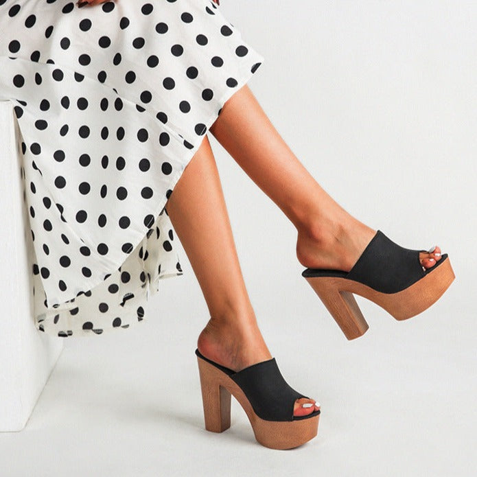 Platform Heel Chunky Heel Sandals Newgew