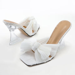 Bow Decor Heeled Sandals Newgew