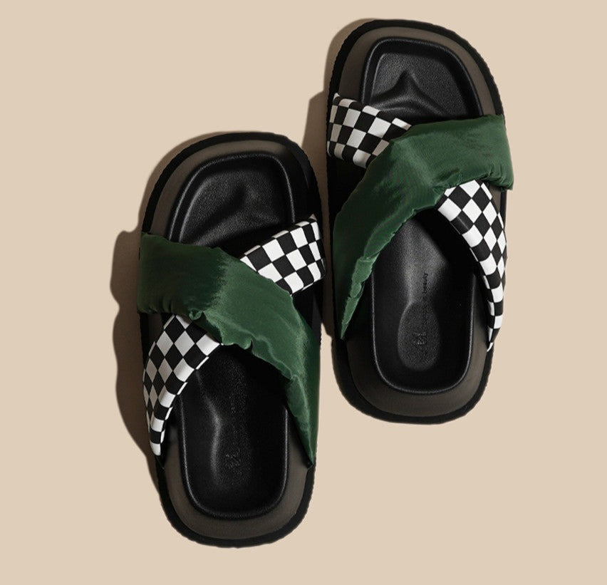 Casual Wear checkerboard sandals Newgew