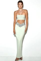 Uriel Mint Crop Top+Uriah Crystal Pencil Skirt Newgew