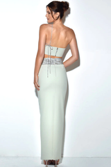 Uriel Mint Crop Top+Uriah Crystal Pencil Skirt Newgew