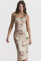 Venus Vintage Floral Midi Dress Newgew
