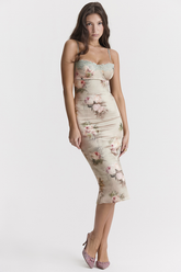 Venus Vintage Floral Midi Dress Newgew