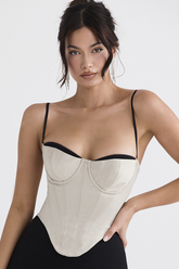 Uvula Off-White Satin Corset Newgew