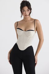 Uvula Off-White Satin Corset Newgew