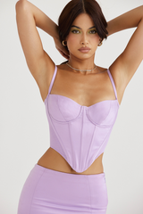 Tamsin Orchid Purple Herringbone Corset Newgew
