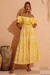 Tulum Off Shoulder Eyelet Dress Newgew
