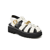 Chain Decor Ankle Strappy Wedge Sandals Newgew