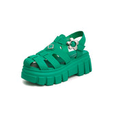 Cool Buckle Cutout Wedge Sandals Newgew