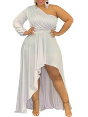 One Shoulder Irregular Hem Maxi Dresses Newgew