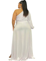 One Shoulder Irregular Hem Maxi Dresses Newgew