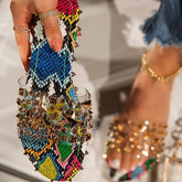 Multi-Sized Studs Clear Strap Slippers Pairmore