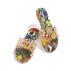 Multi-Sized Studs Clear Strap Slippers Pairmore