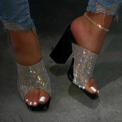 Stylish Glamorous Rhinestone Strap Heels Pairmore