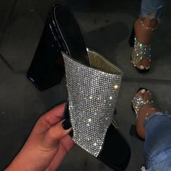 Stylish Glamorous Rhinestone Strap Heels Pairmore