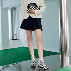 Checkerboard Element Front Lace-up Boots Newgew