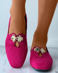 Suede Square Toes Loafers Slip-on Newgew