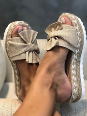 Women Casual Daily Comfy Bowknot Slip On Sandals Newgew