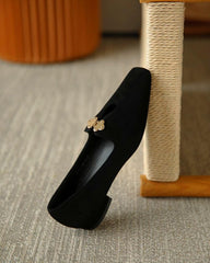 Suede Square Toes Loafers Slip-on Newgew