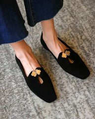 Suede Square Toes Loafers Slip-on Newgew