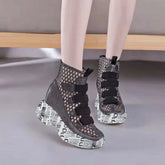 Wedge Mesh Hollow Out Boots Newgew