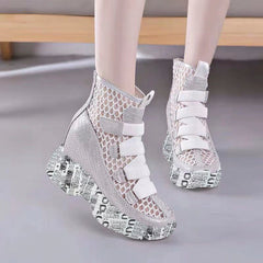 Wedge Mesh Hollow Out Boots Newgew