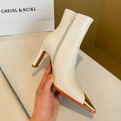 Fable Cap Toe Boots Beige NEW GEW