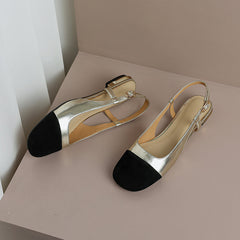 Frady Cap Toe Slingback Flats Gold Newgew