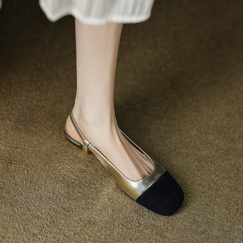 Frady Cap Toe Slingback Flats Gold Newgew