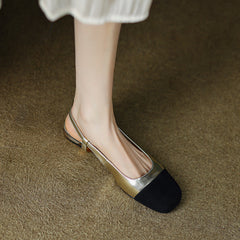 Frady Cap Toe Slingback Flats Gold Newgew