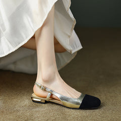Frady Cap Toe Slingback Flats Gold Newgew