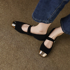 Fanny Black Suede Mary Jane Shoes NEW GEW