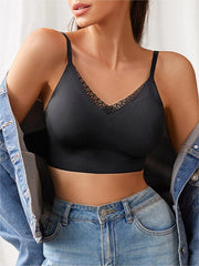 Low Back Lace Border Wireless Bra NewGew