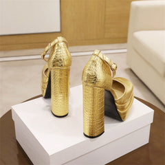 Hazel Platform Heels Gold Newgew
