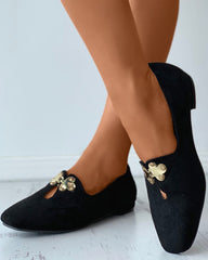 Suede Square Toes Loafers Slip-on Newgew