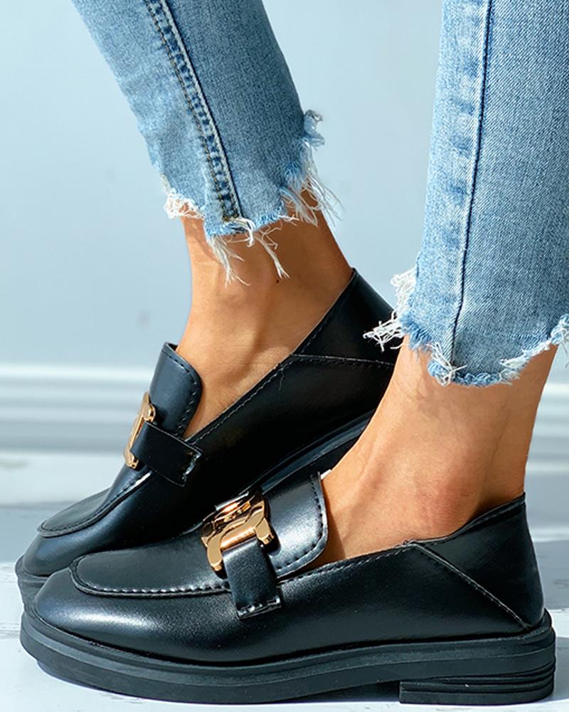 Metal Decor Slip-on Flats Newgew