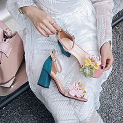 Bessi Floral Ankle Strap Sandals Newgew