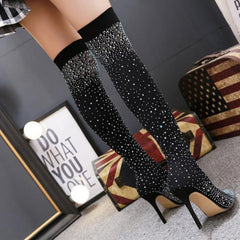 Rhinestone Over-the-Knee Boots Newgew