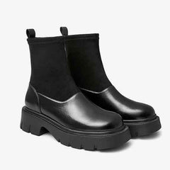 Thick-soled Chelsea Knitted Tube Short Boots Newgew