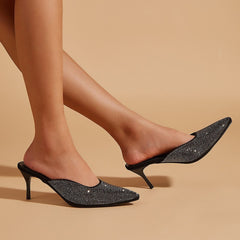 NewRiveted High-heeled Thin Heel Pointed Sandals Newgew